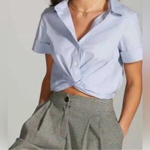 Mare Mare Anthropologie Blue Cotton twist SS top size medium